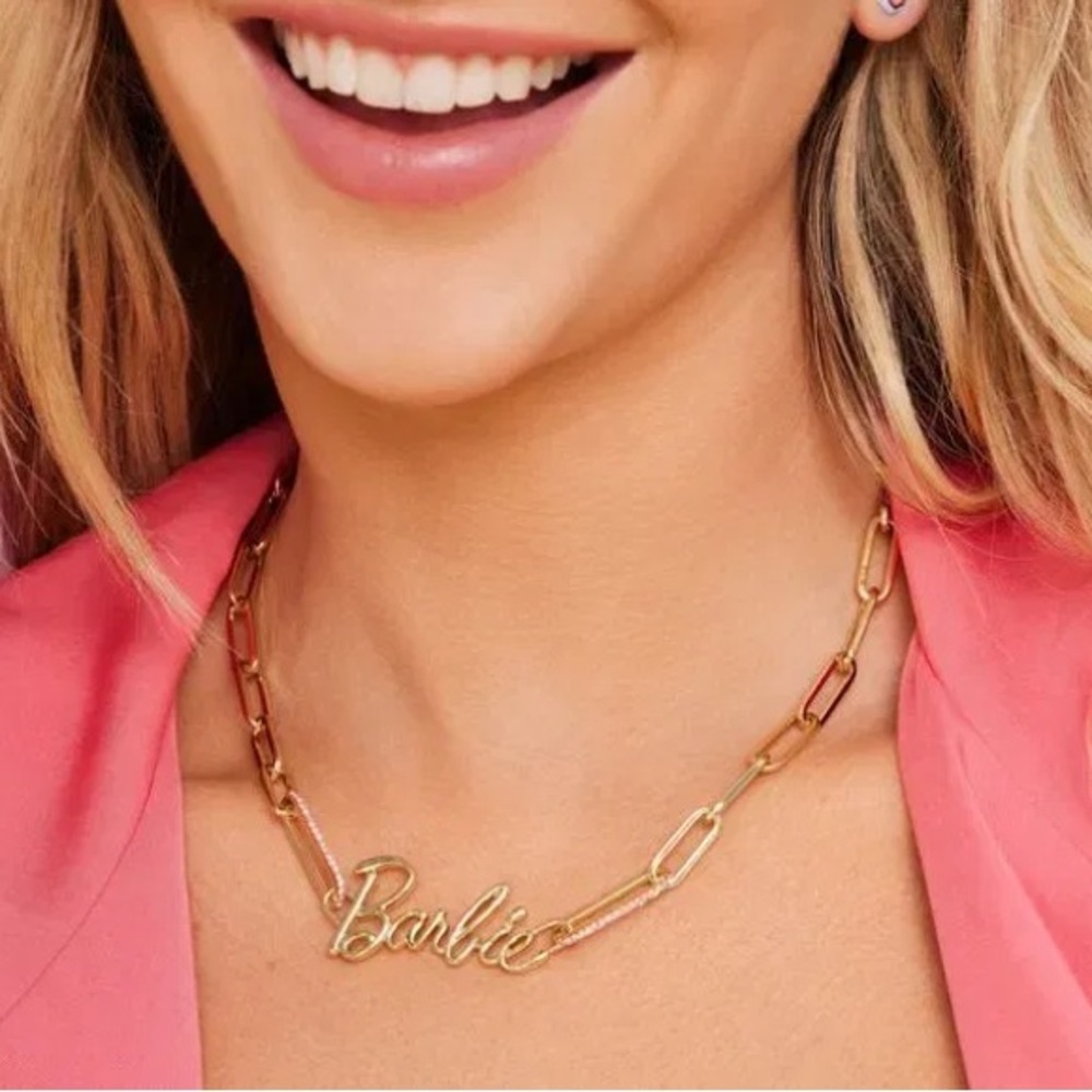 Kendra Scott Gold Barbie Signature Necklace and Earring Set
